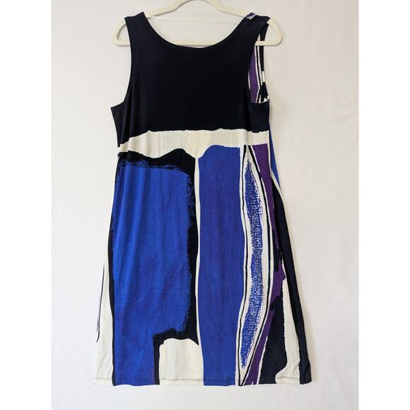 Chico's Blue and Purple Abstract Midi Dress - Picture 3 of 8